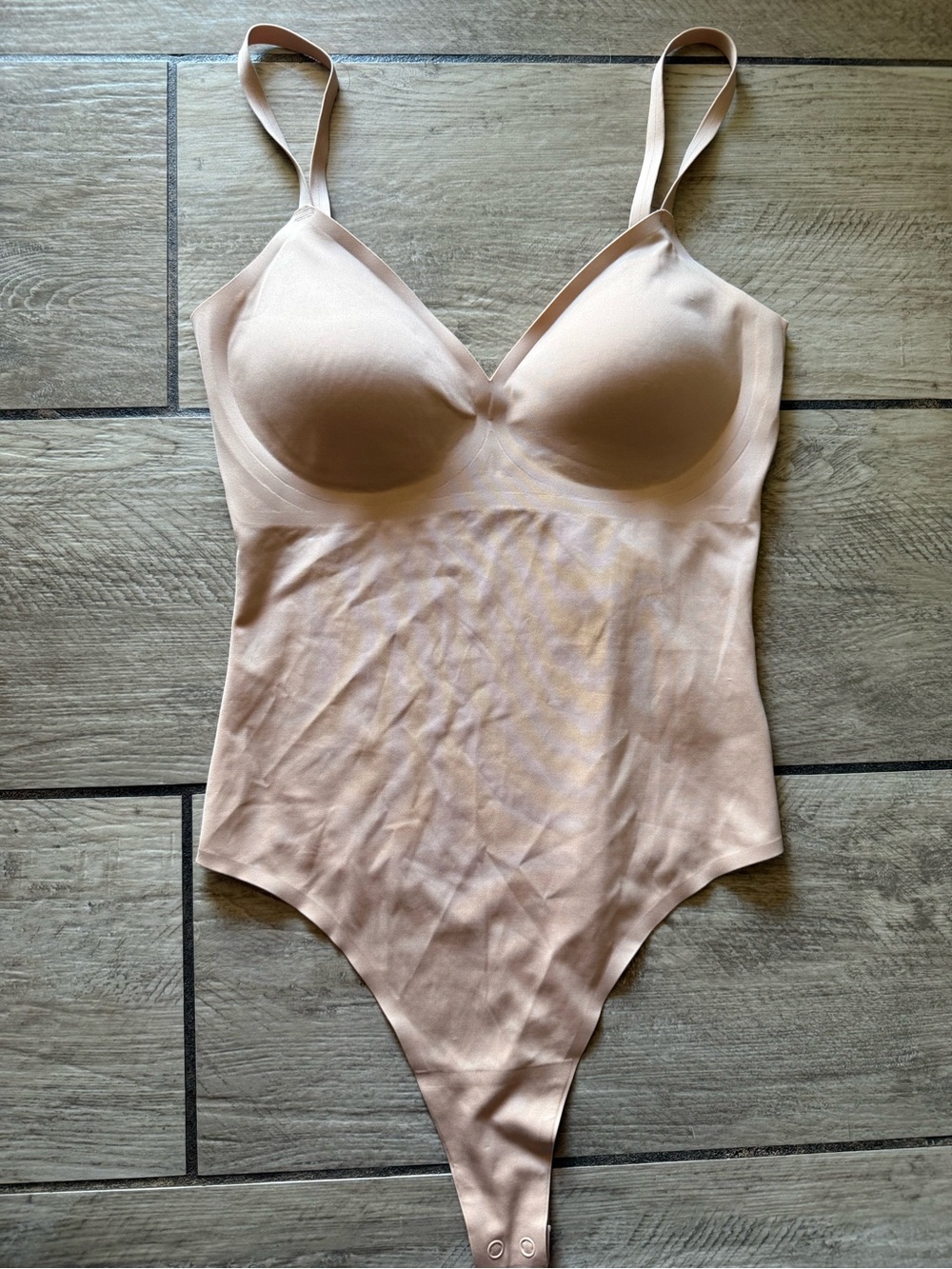 Forever 21 Beige Nude Bodysuit with Adjustable Straps